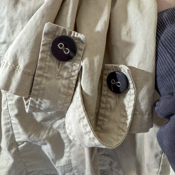 Old Navy Khaki Utility Trench Jacket | Safari Style Long Coat (Size M) - Picture 4 of 6